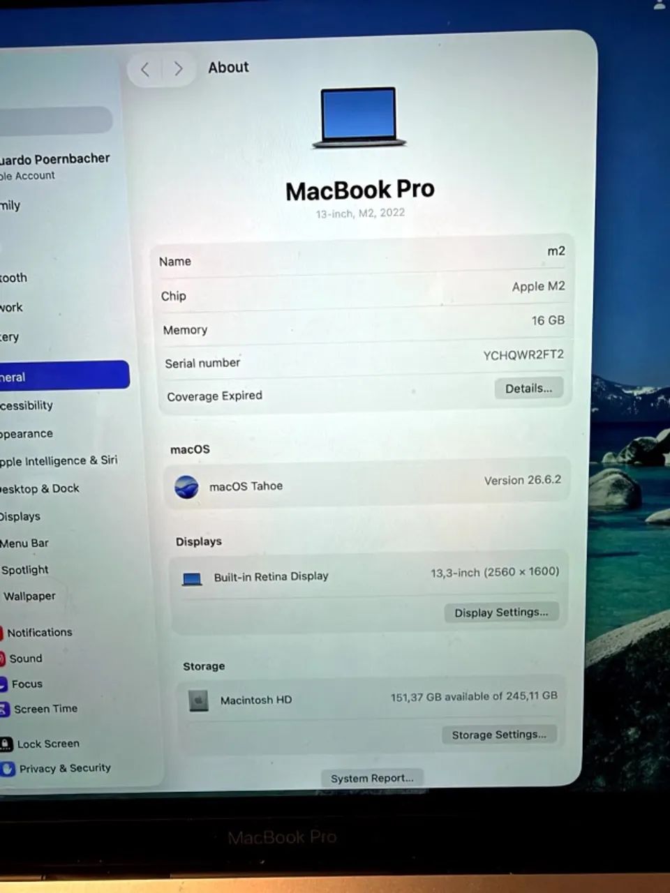 MacBook Pro 13 M2 2022 16GB 256GB Tela Nova com Caixa - Notebooks