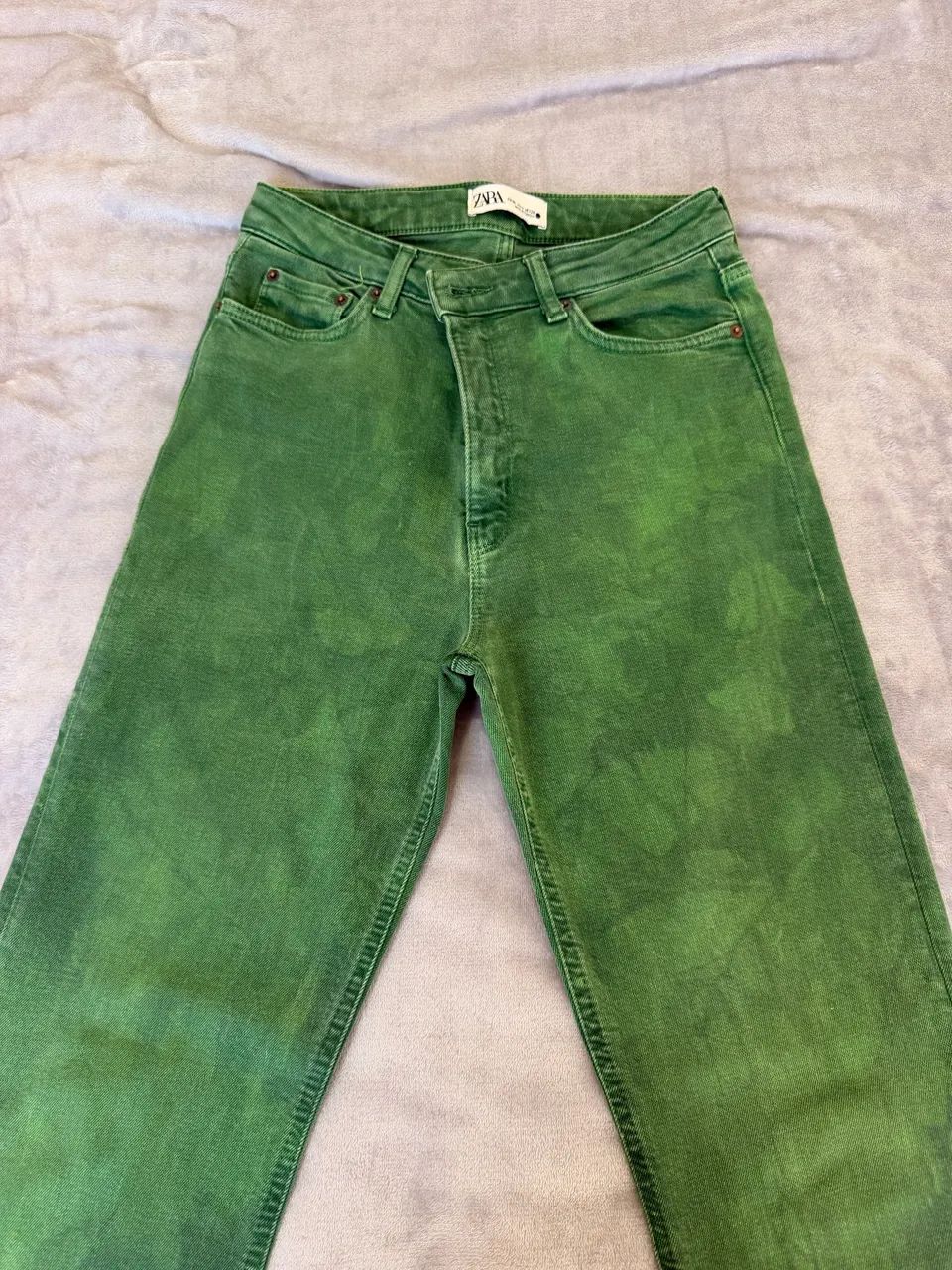 Calça jeans verde Zara - Foto 3