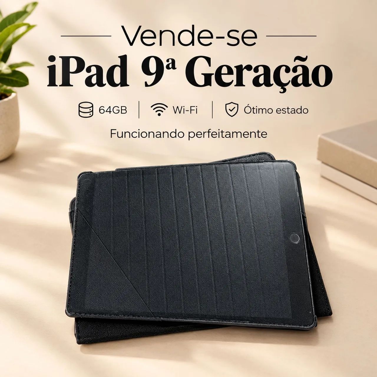 iPad 64GB Wi-Fi (9ª Geração) - Tudo Funcionando + Capa