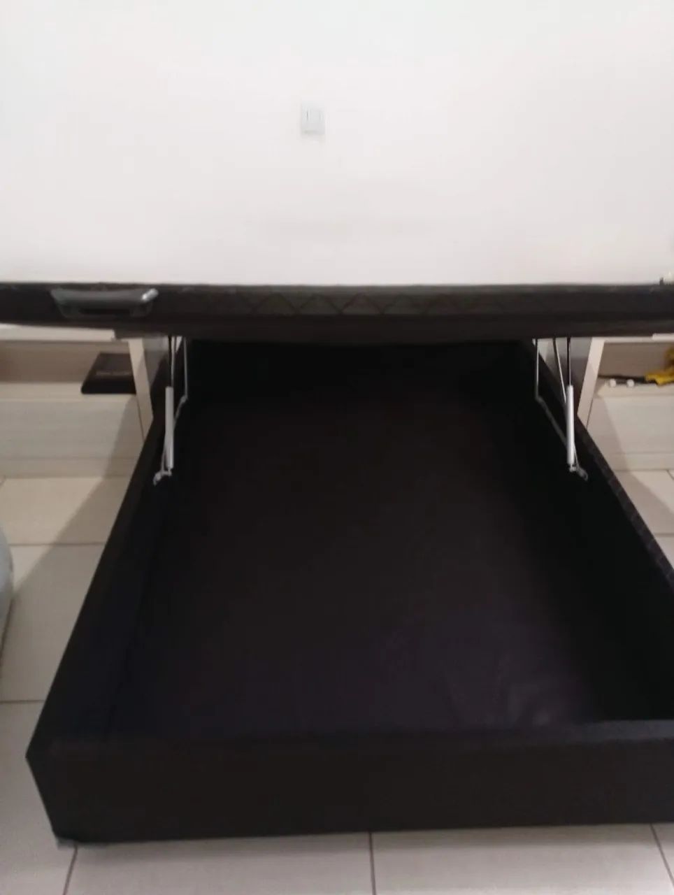 Cama casal colchão box dupla face e baú  - Foto 5