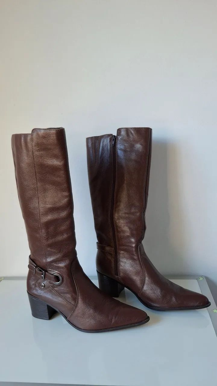 Bota em couro marrom Belluno 