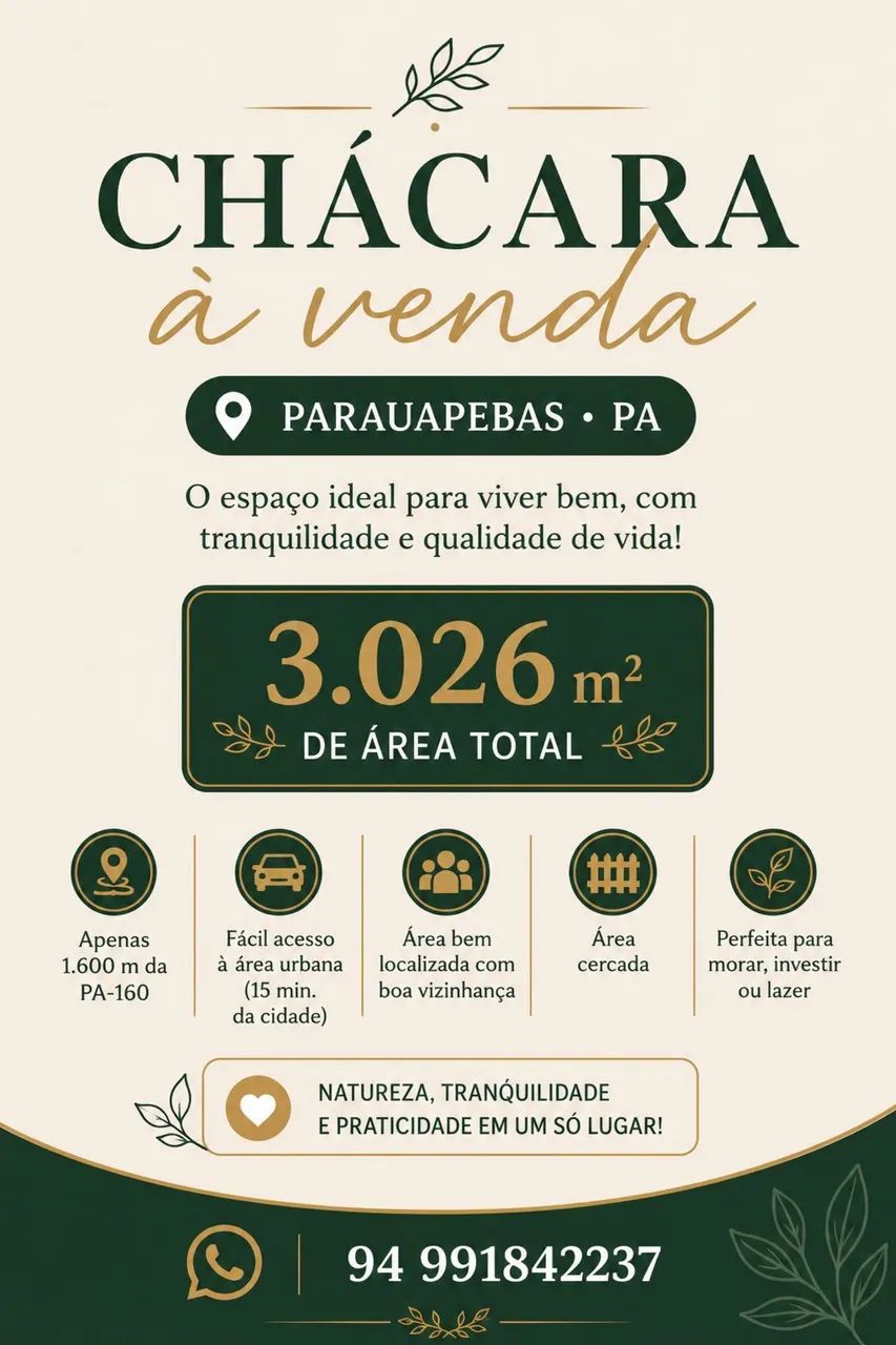 ? VENDE-SE CHACARA Na PA 160 