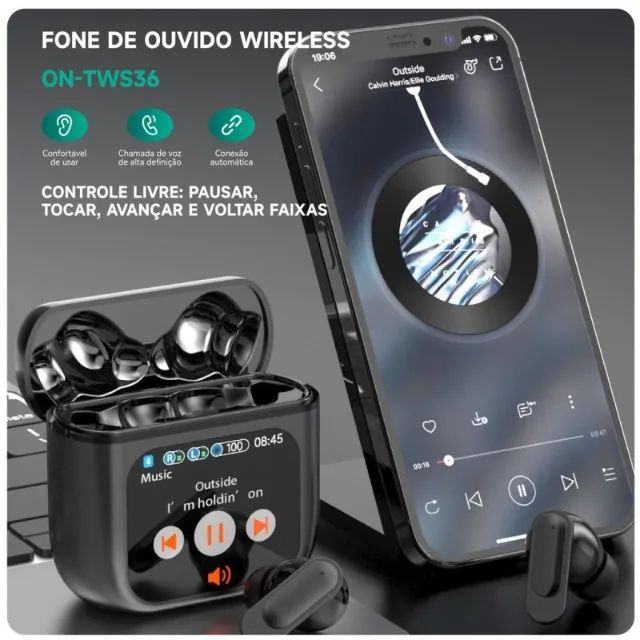 Fone de Ouvido Bluetooth onistek 5.4 Wireless com Display ON-TWS36 - Foto 5