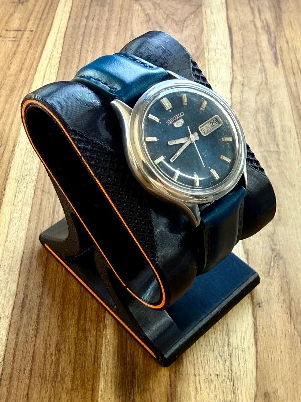 Relógio Seiko 5 Redondo Blue Dial * - 1975 - Foto 3
