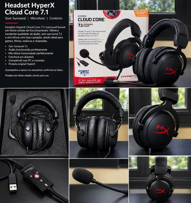 Headset HyperX Cloud Core 7.1 Surround - Foto 5