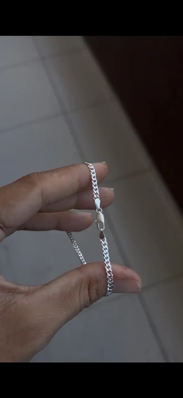 Pulseira Grumet Prata 925 3 mm - Foto 5