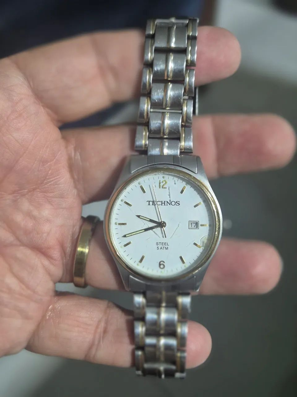 Relógio TECHNOS  STEEL  5ATM  À QUARTZ   -   FUNCIONANDO PERFEITAMENTE - Foto 4