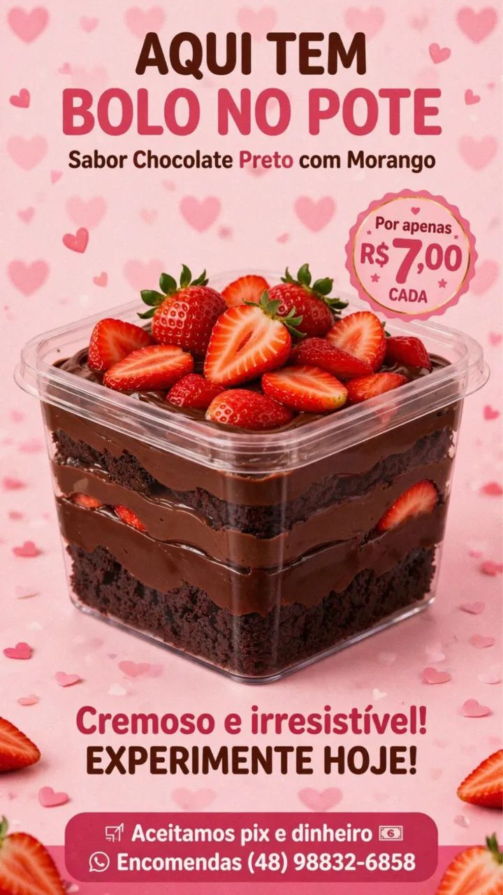 vendo morango do amor cravejado e bolo no pote - Foto 3