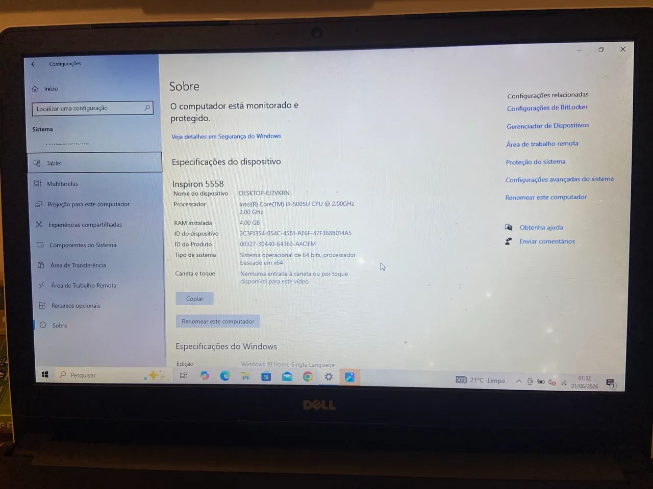     Dell Inspiron 5558 * Intel Core i3-5005U