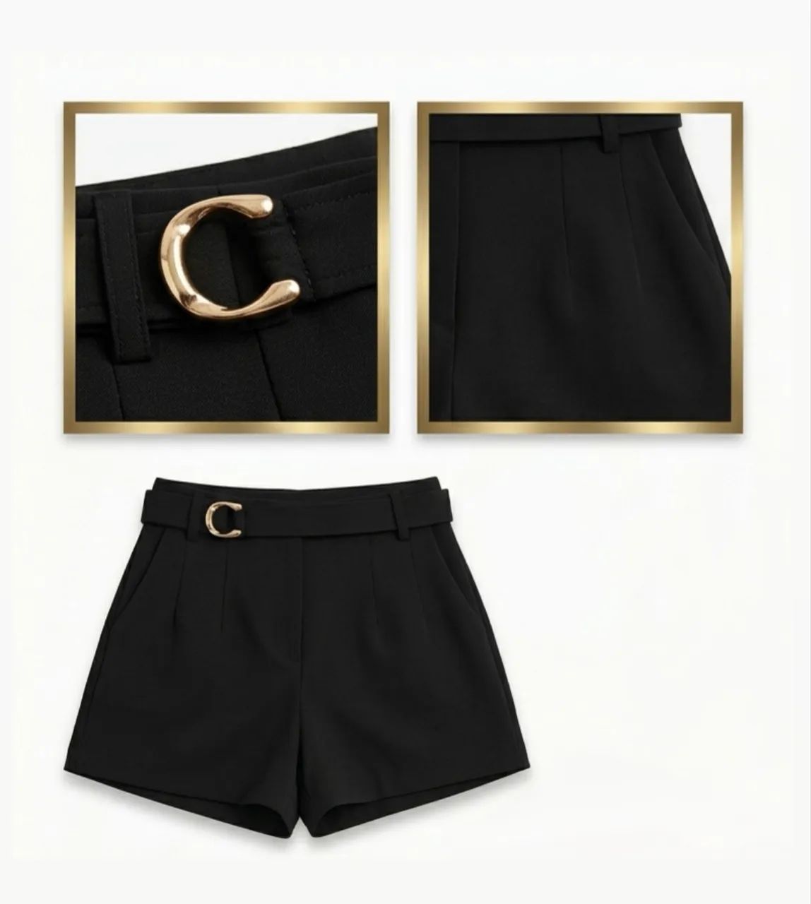 SHORTS ALFAIATARIA COM CINTO