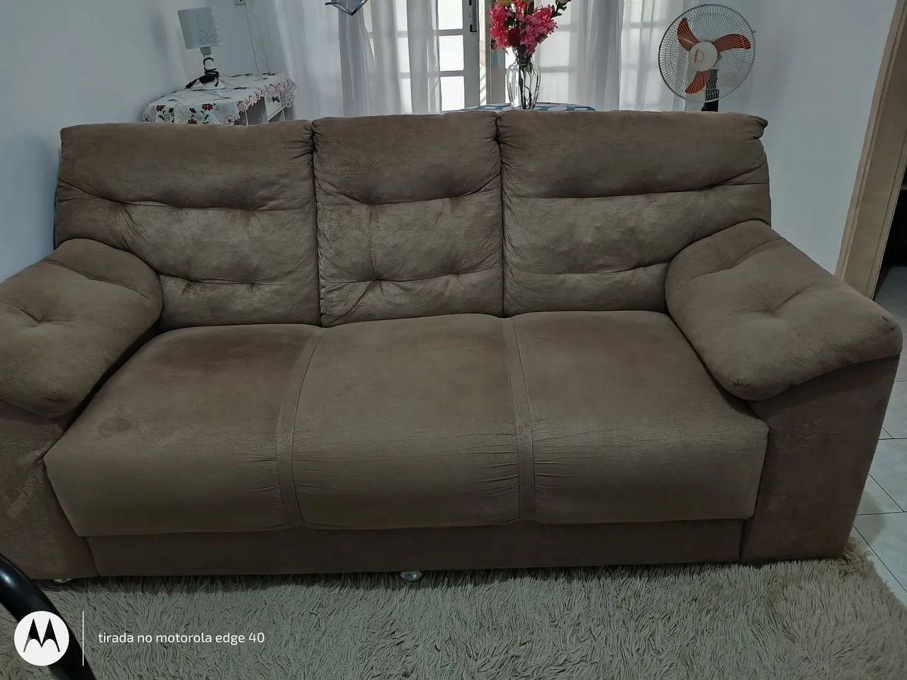 Sofá 3 e 2 lugares com percinta  tecido Suede  - Foto 3
