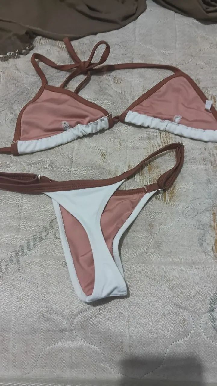 Biquíni branco e marrom  - Foto 2