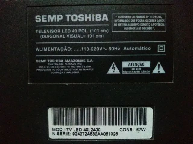 Tv Toshiba 40 polegadas em perfeito estado. Aceito Cartão. Ler o Anúncio - Foto 5