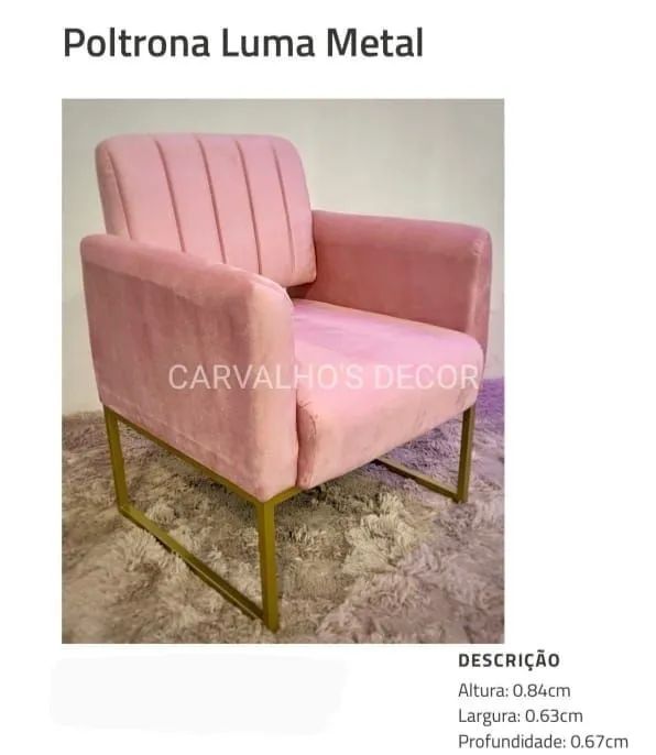 Poltronas com acabamento fino, com base em metal  - Foto 2
