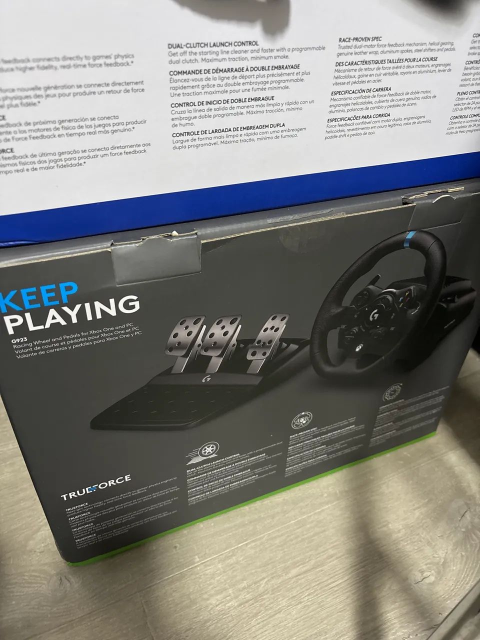 Logitech G923 TRUEFORCE + Pedaleira + Caixa Original - Xbox / PC - Foto 3