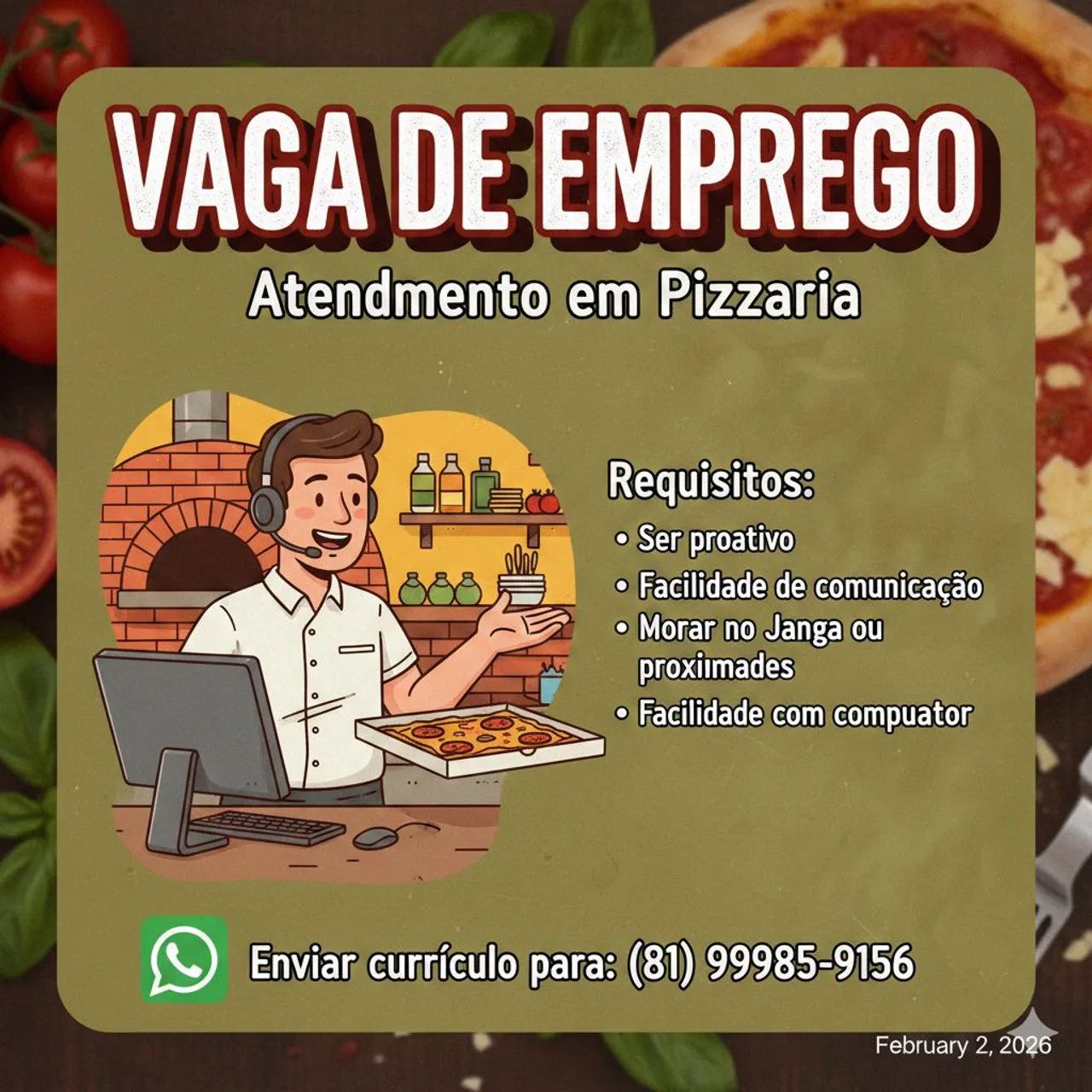 Oportunidade de emprego 
