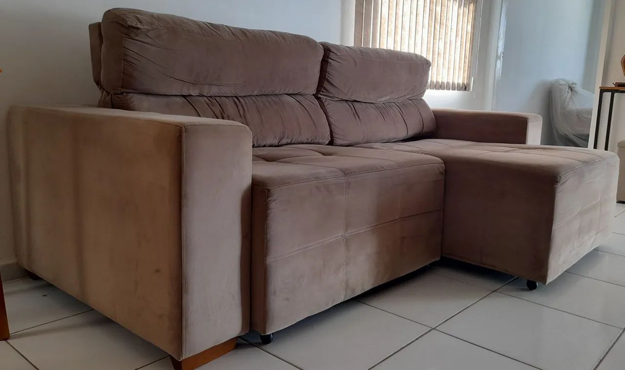 Sofá tecido suede macio 2.20m - Foto 2