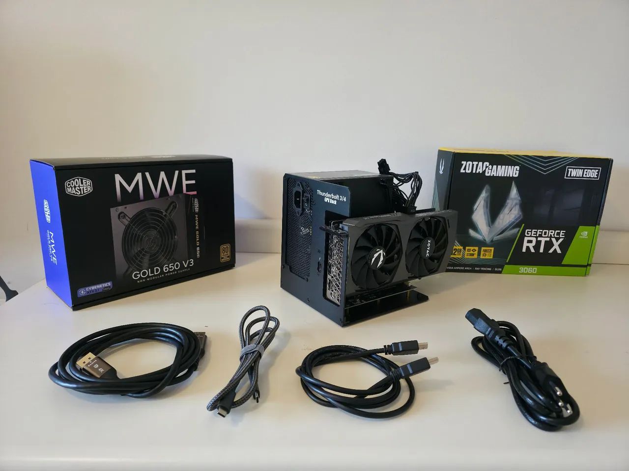 Stable Diffusion対応 eGPUボックス RTX3060 12GB eGPU completa RTX3060 12GB + dock + Fonte Gold - Placas de Vídeo