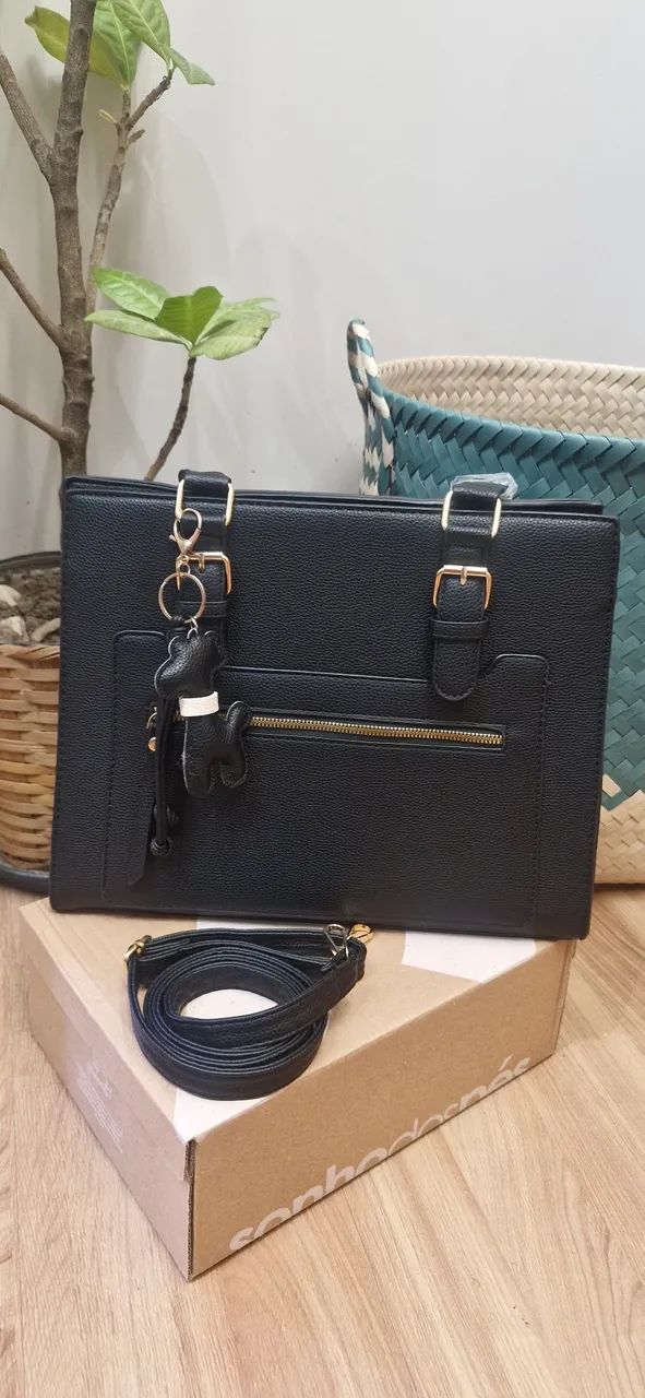 Bolsa Feminina Alça Ombro e de Mão/ Preta - Foto 2