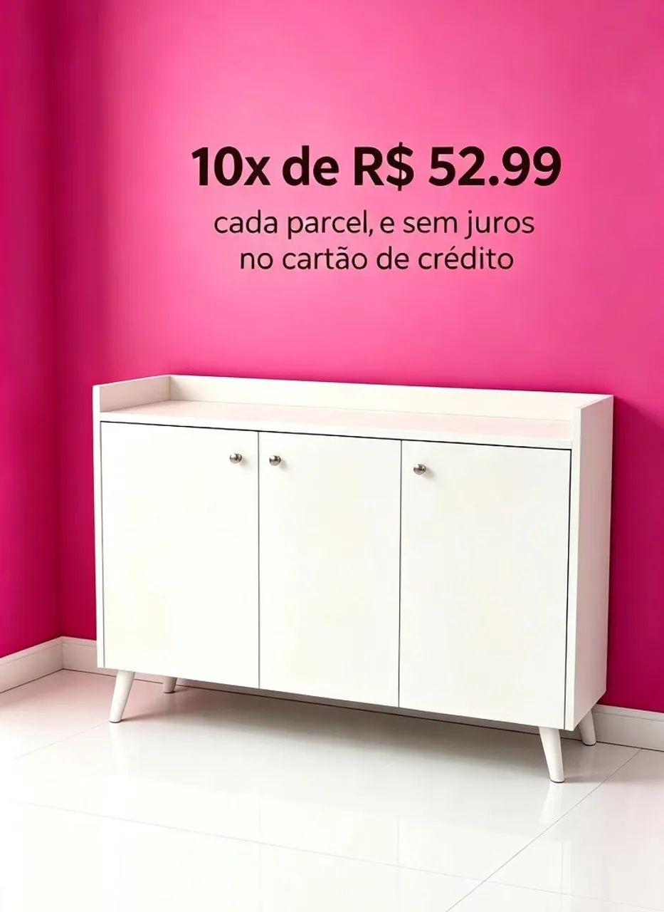 Aparador 3 portas em mdf 