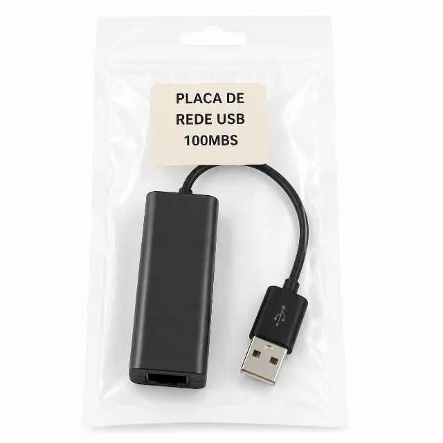 Adaptador Rede USB Ethernet RJ45 10/100Mbps Placa De Rede Externa Para Notebook PC pode re