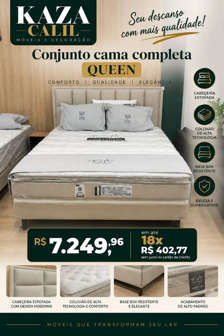 Conjunto completo cama QUEEN. 