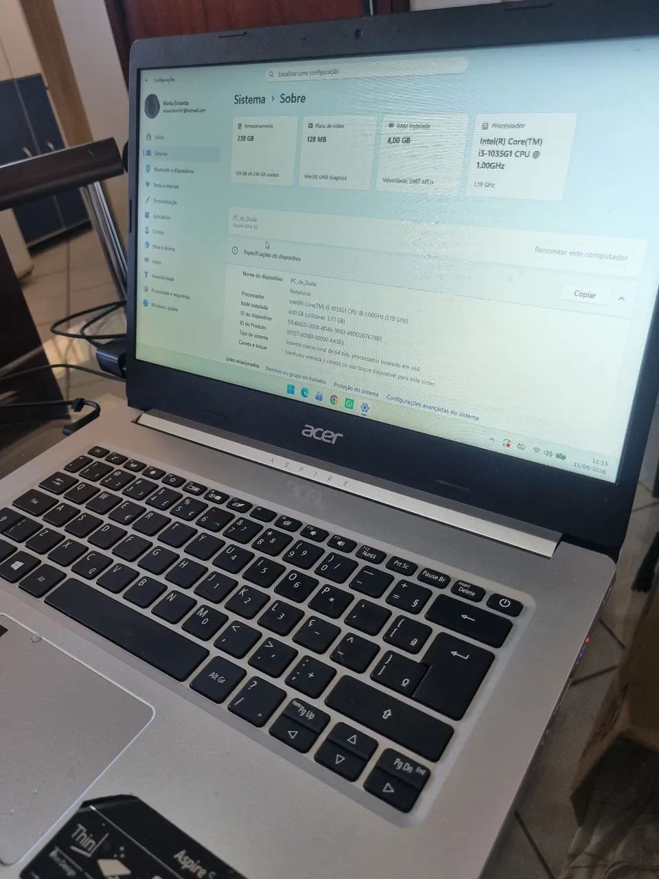 Vendo Notebook Acer Aspire 5 A514-53 | Intel Core i5 | SSD 256 GB