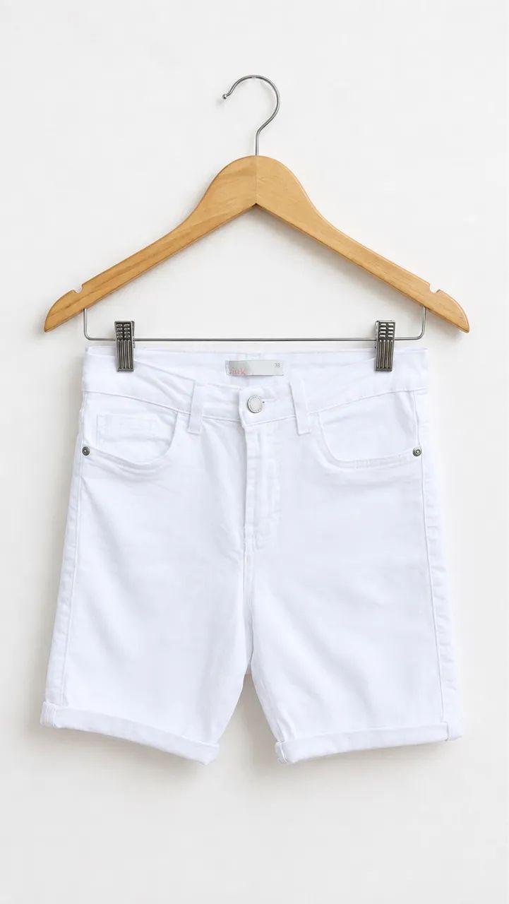 Bermuda jeans branca 