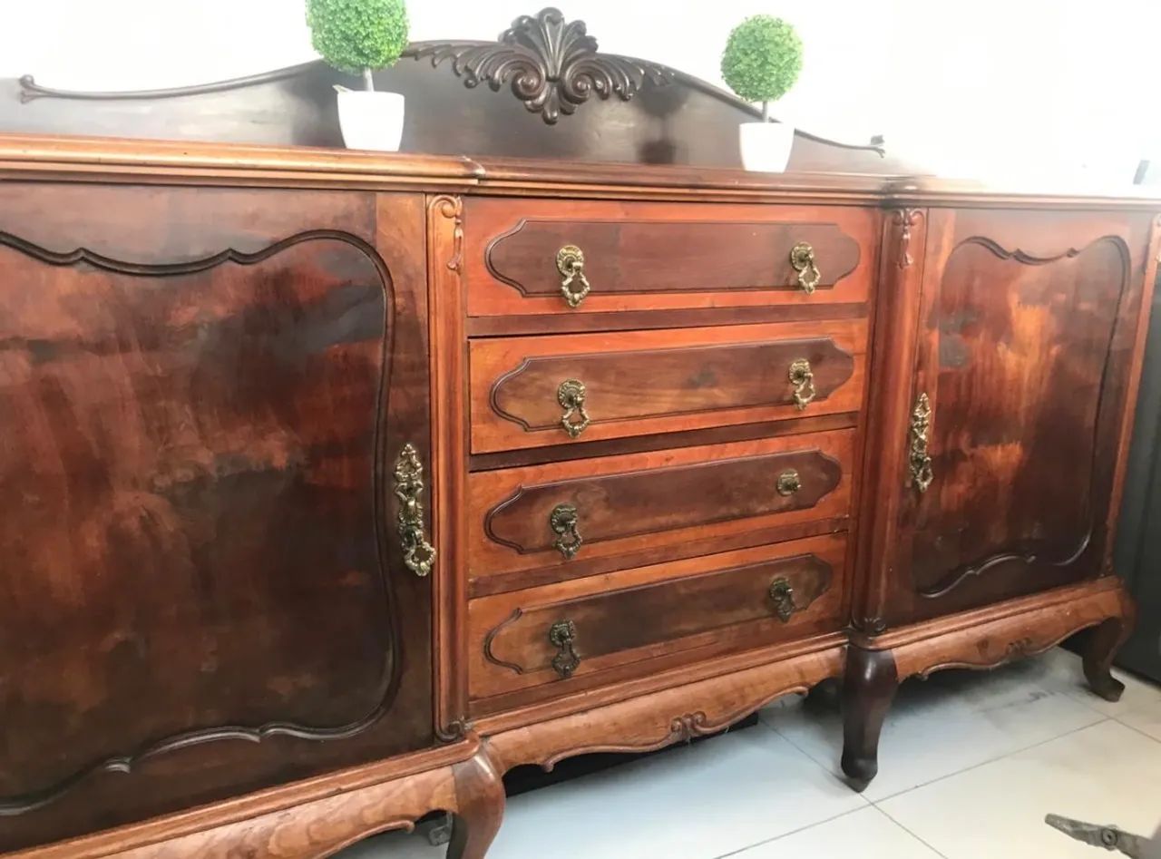 Buffet Colonial Antigo em Madeira Maciça - Peça de Época - Foto 5
