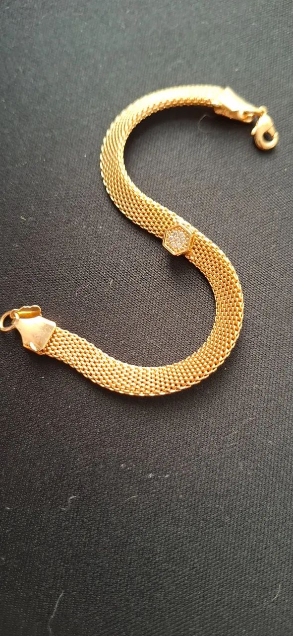 Pulseira Feminina em Malha Dourada - Foto 4