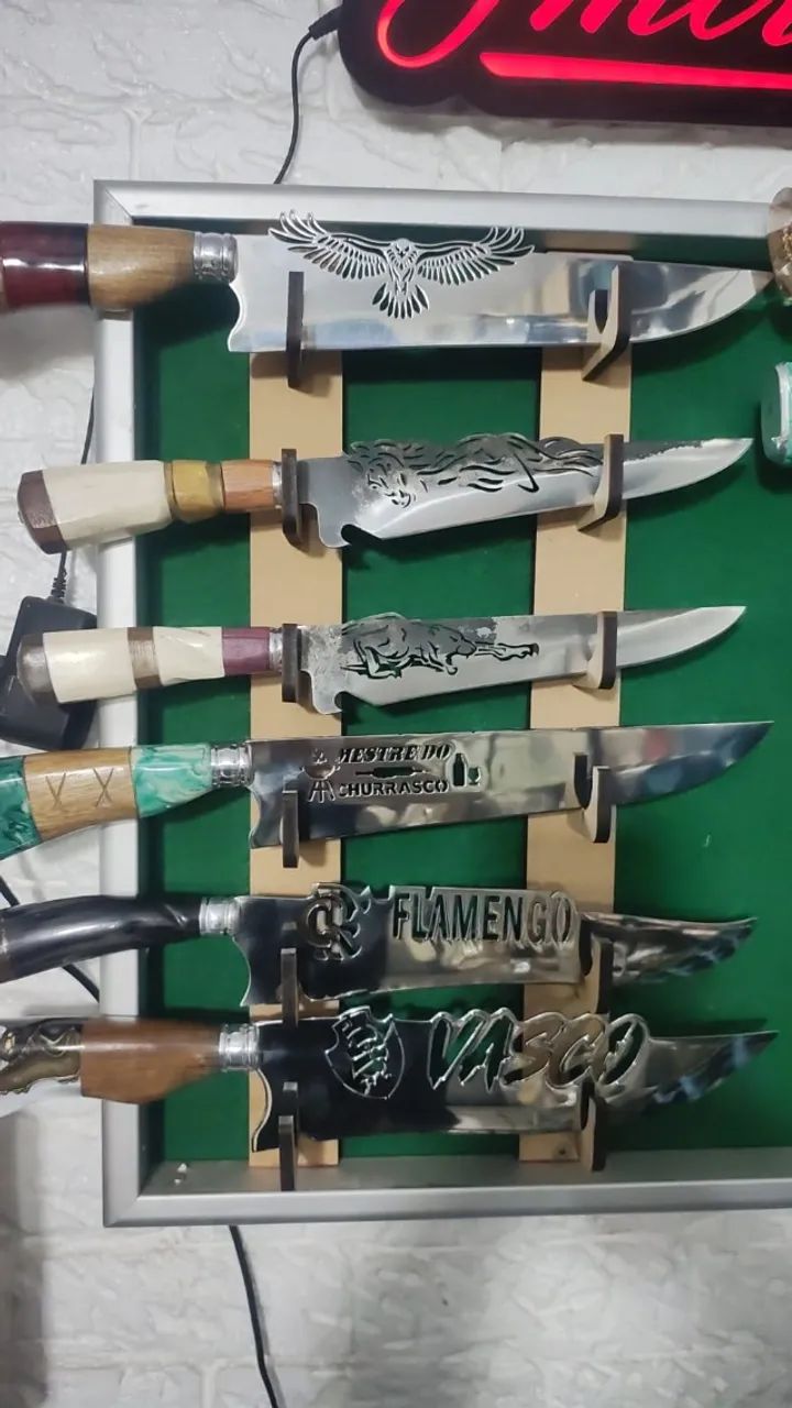 Facas inox com bainha de couro personalizada - Foto 4
