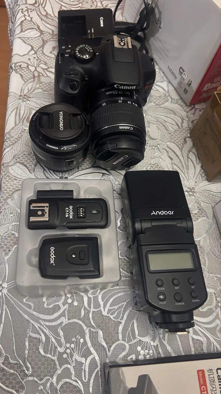 Cânon T6 + 2 lentes+ Flash + Rádio  - Foto 5