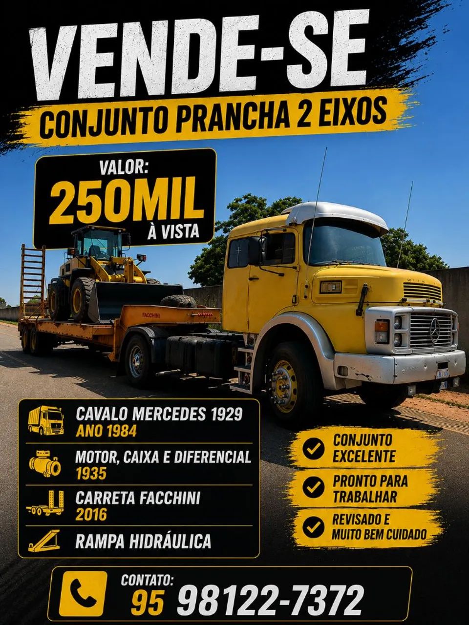 Conjunto prancha dois eixo