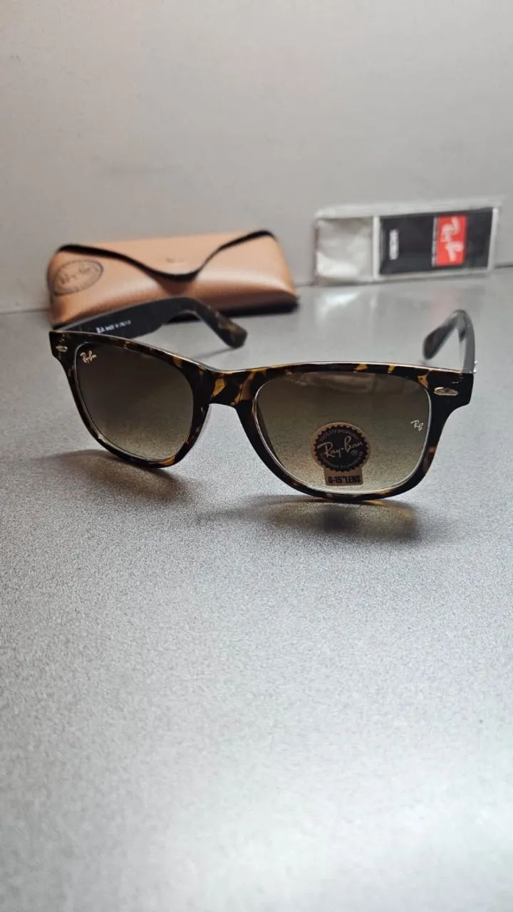 Óculos de Sol Ray-Ban Tartaruga Lente G-15 + Case e Caixa - Foto 3