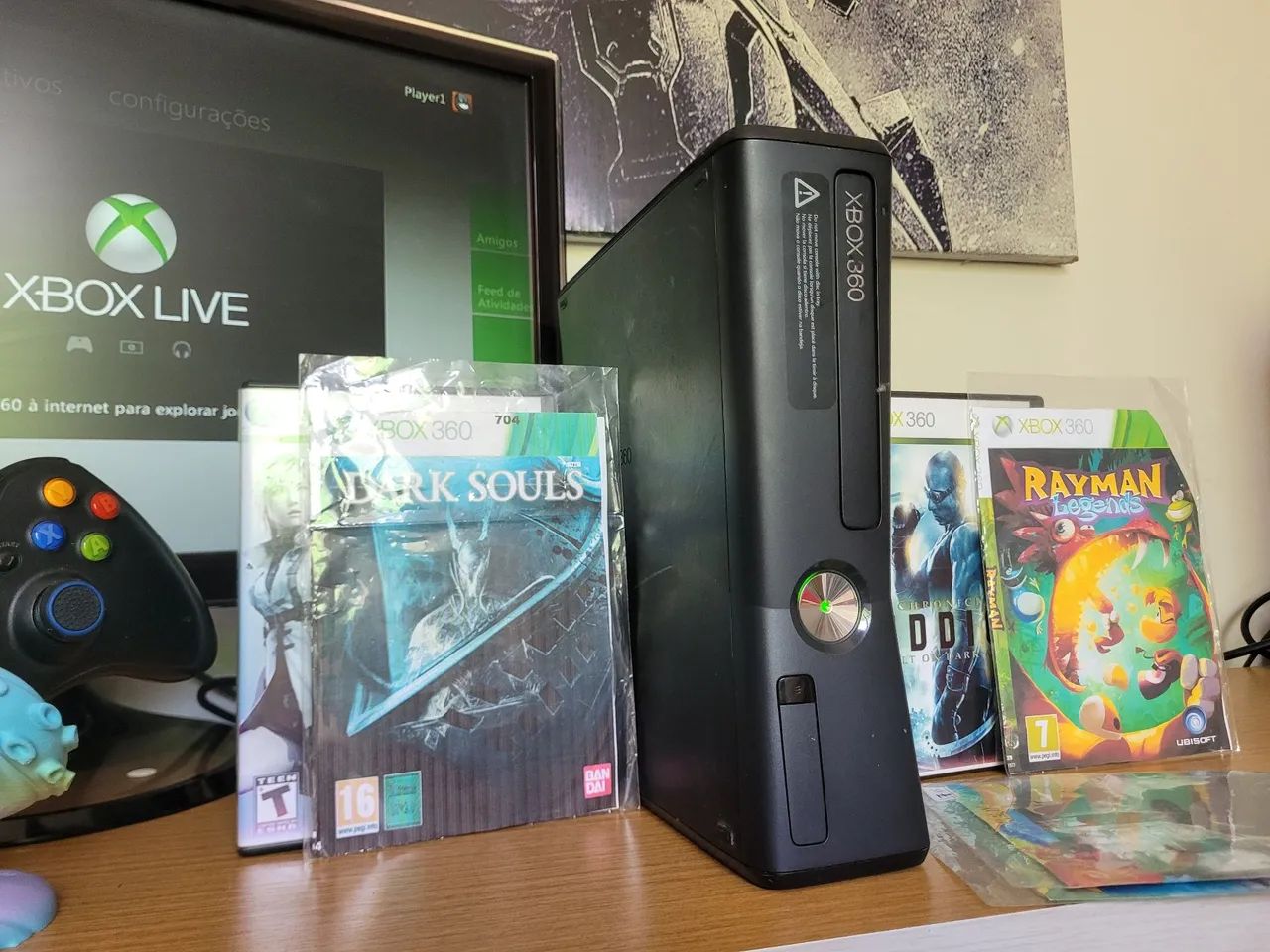 Xbox 360 Slim destravado completo - Foto 4