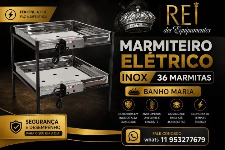 Marmiteiro Elétrico 36 Marmitas Com Pé ( Banho Maria )