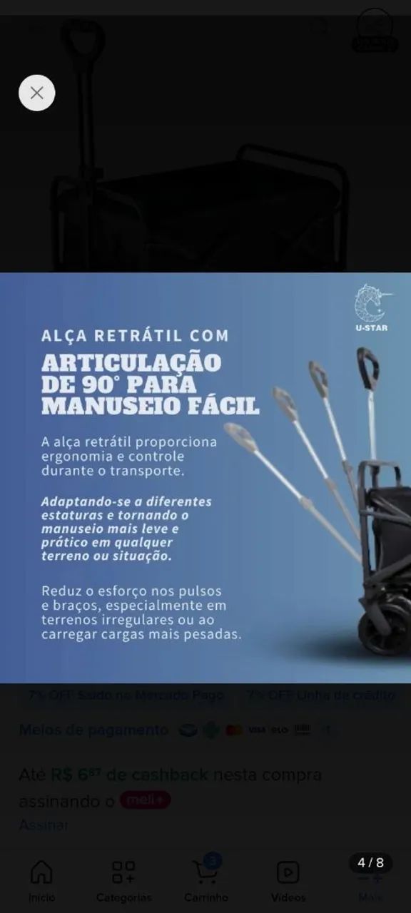 Carrinho de camping  - Foto 2