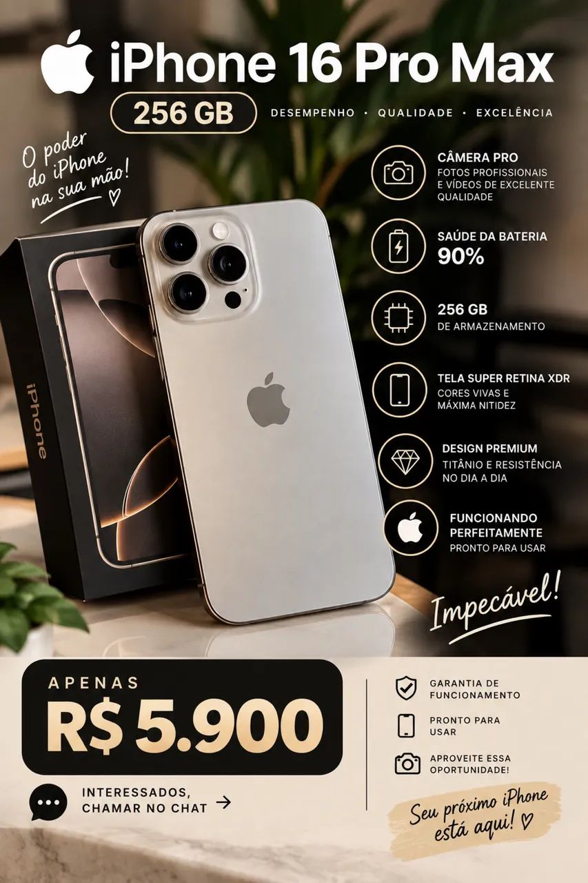 iphone 16 Pro Max 256 impecável!