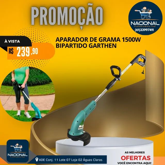 Aparador Cortador de Grama Elétrico Garthen 1500W 