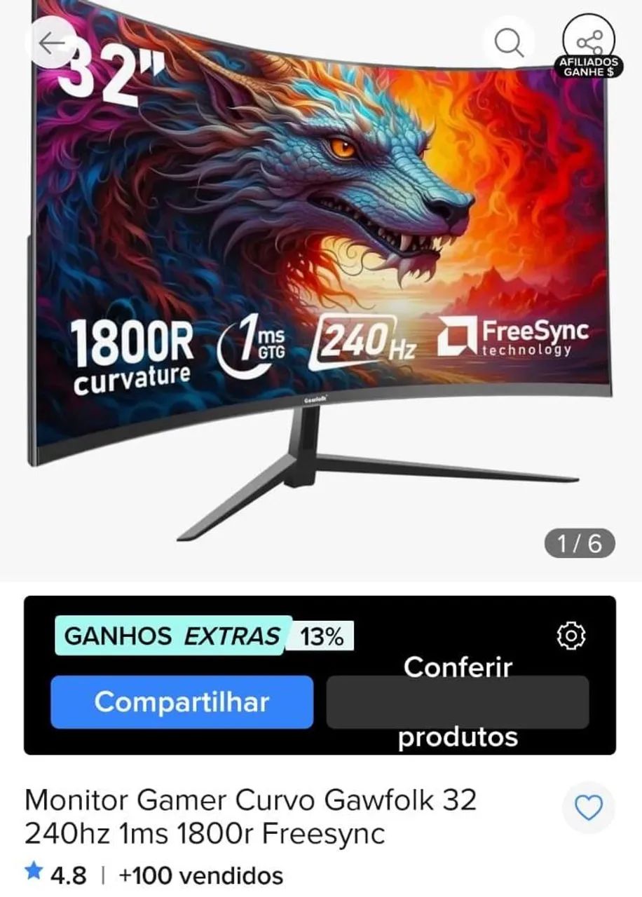 MONITOR 32 POLEGADAS. NA CAIXA 
