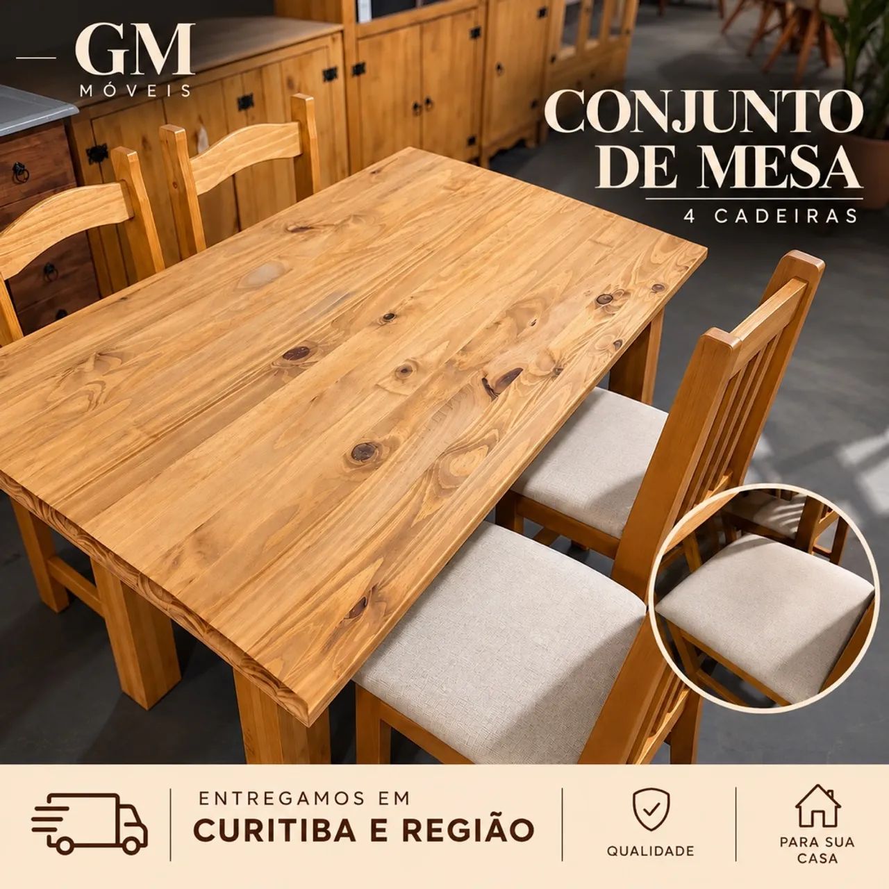 Mesa com 4 cadeiras - entrego Curitiba e região 