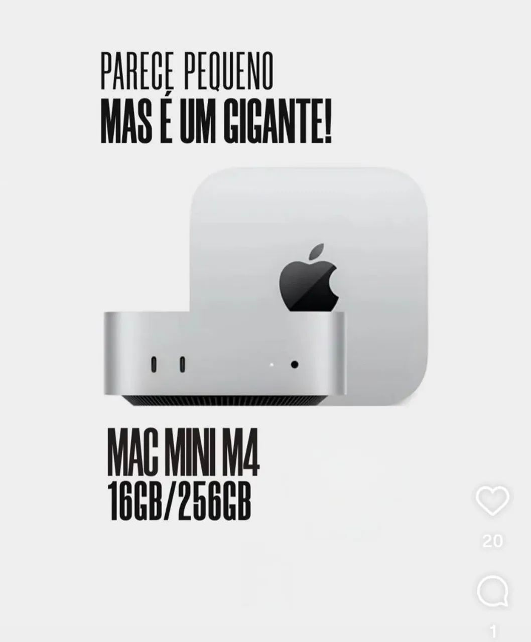 Mac Mini M4 16GB RAM 256GB SSD, Lacrados, Nota Fiscal, Garantia de