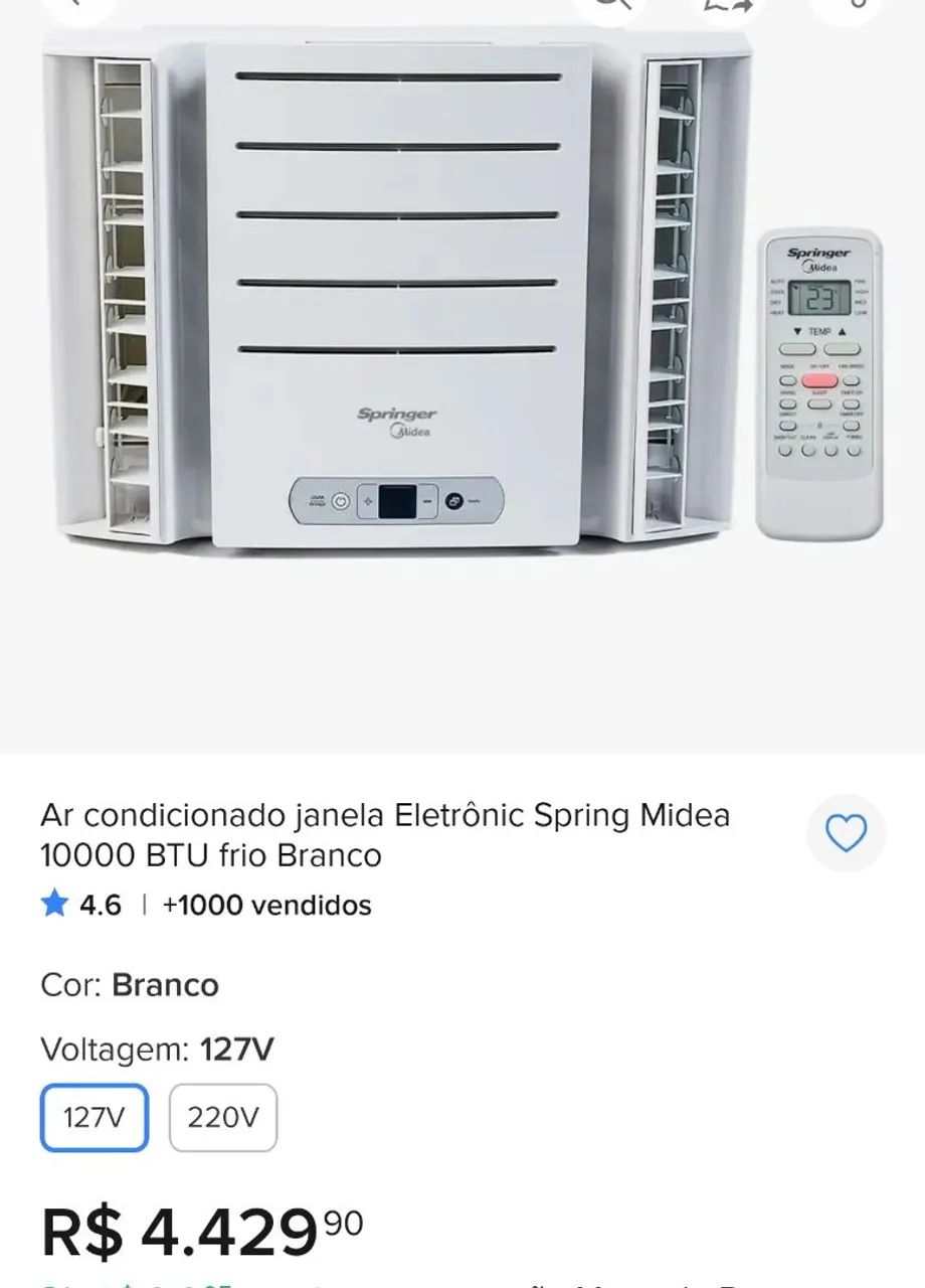 Ar condicionado janela spring Midea 10.000 btu , semi novo - Foto 2