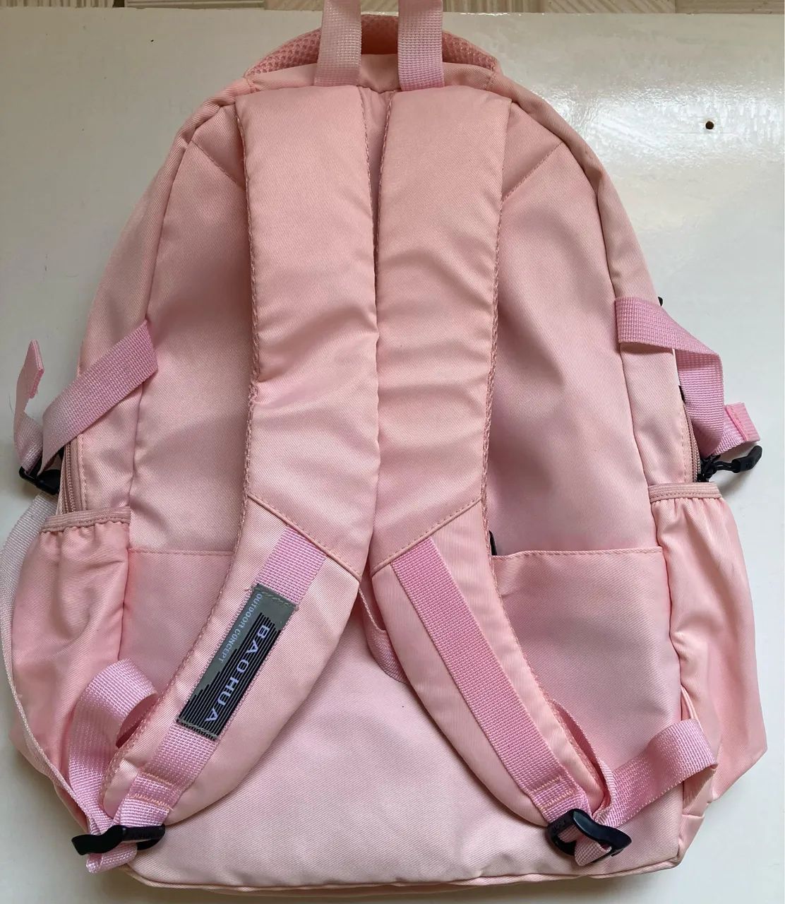 mochila rosa com espaço para notebook - Foto 4