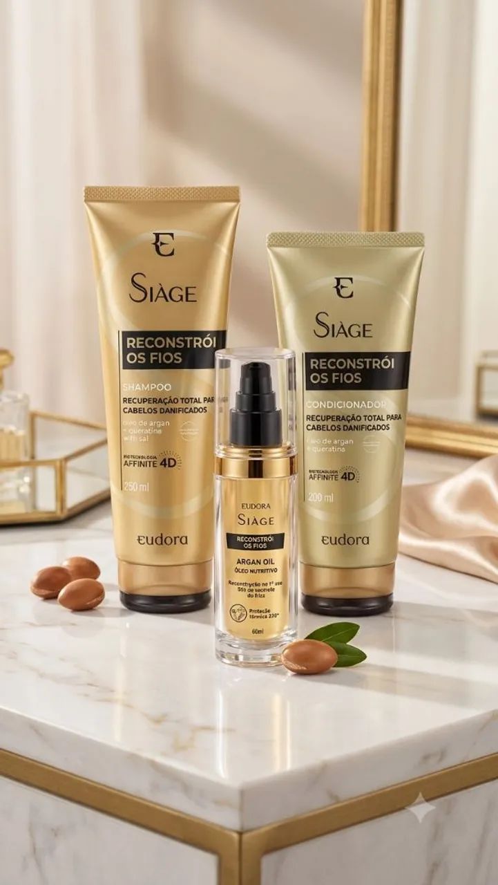 Eudora Siàge Combo - Shampoo + Condicionador + Óleo de Argan