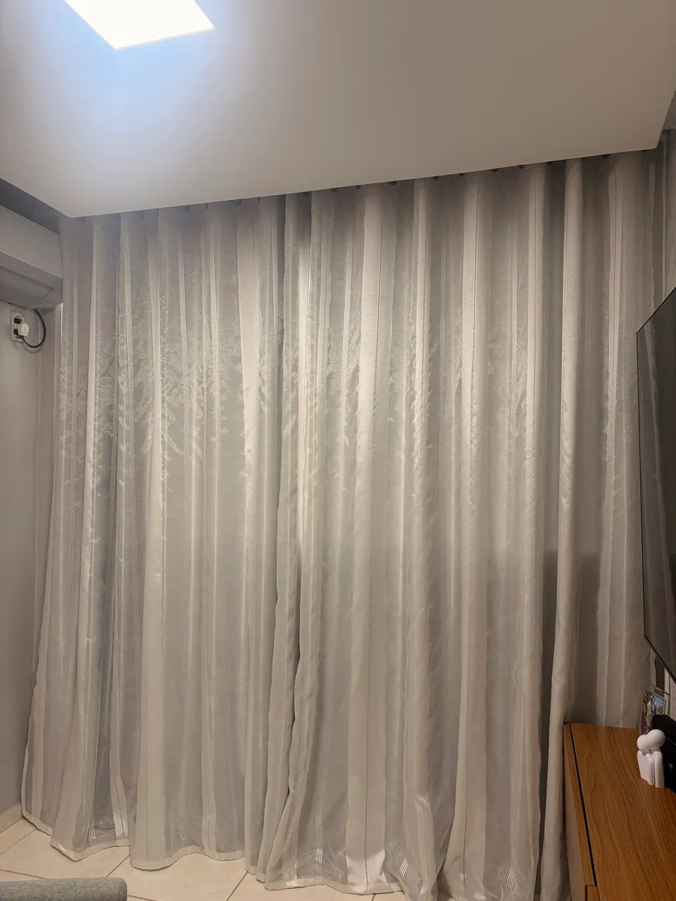 Cortina Dupla Cinza Claro 2,10 x 2,50 m - Excelente Estado - Foto 3