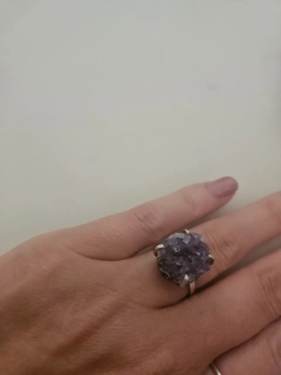 Conjunto Anel e Brinco Prata 950 Druza de Ametista  - Foto 4