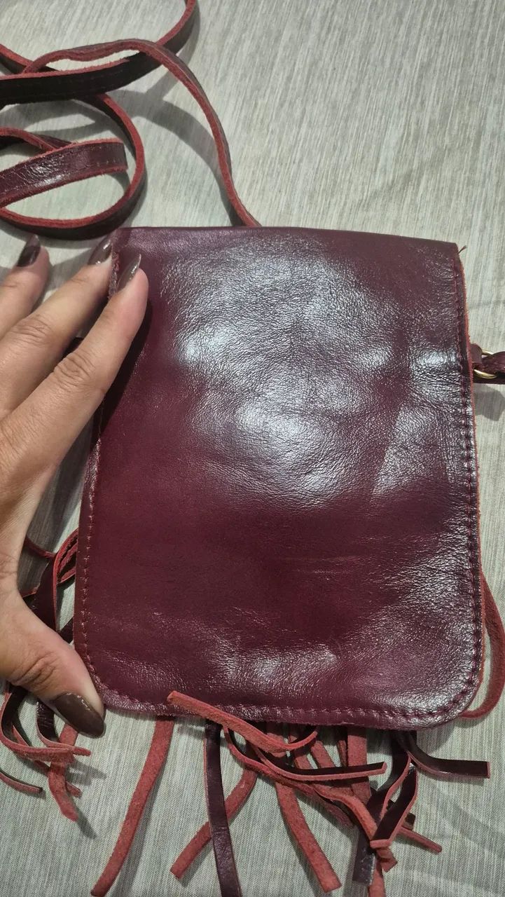 Bolsa de couro transversal - Foto 3