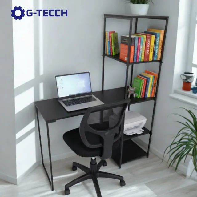 Mesa de Estudo Industrial NOVA Multiuso com Estante para Computador Notebook de Escritório - Foto 2