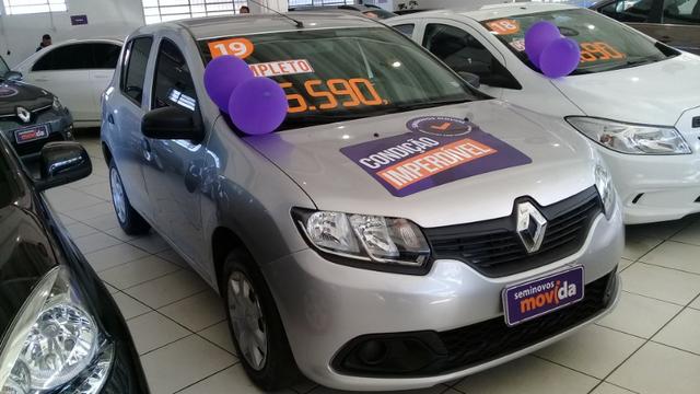 Sandero Authentic 1.0 12 V 2019 Prata - Foto 3